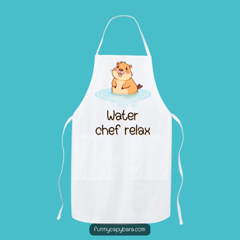 Funny Capybara Chill Apron: Relaxing Kitchen Wear for Calm Cooks