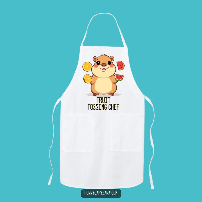 Funny Capybara Juggling Apron: Skillful Kitchen Wear for Happy Cooks