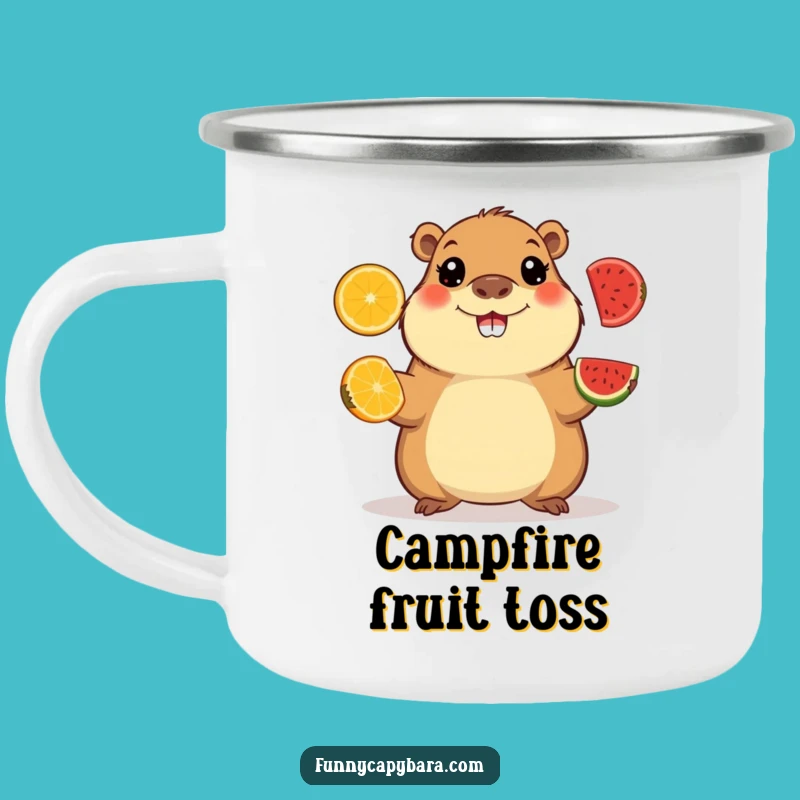 Funny Capybara Juggling Camping Mug: Skillful Drinkware for Fun Adventures