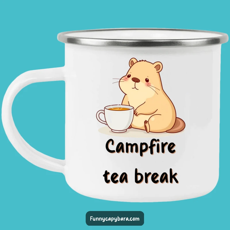 Funny Capybara Tea Camping Mug: Cozy Campfire Companion