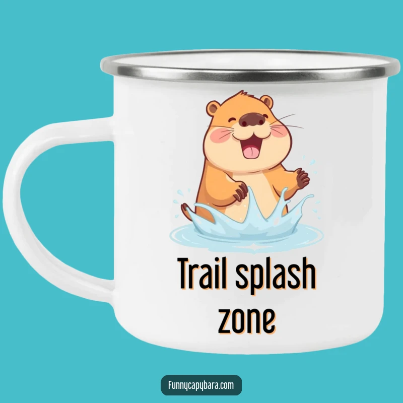 Funny Capybara Water Splash Camping Mug: Adventure with Playful Fun