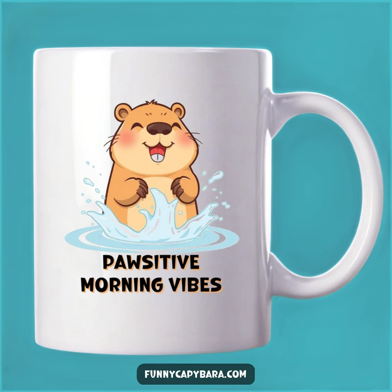 Funny Capybara Water Splash Mug: Adorable Animal Art, Perfect Funny Gift for Water Lovers