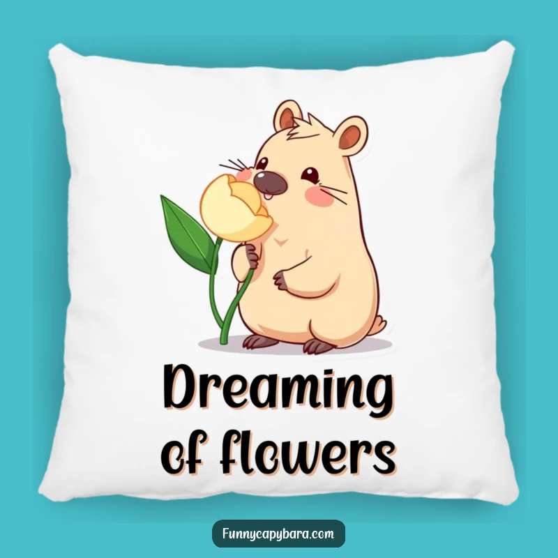 Cozy Funny Capybara Pillow: Soft Flower Nudge Cushion, Perfect Funny Gift