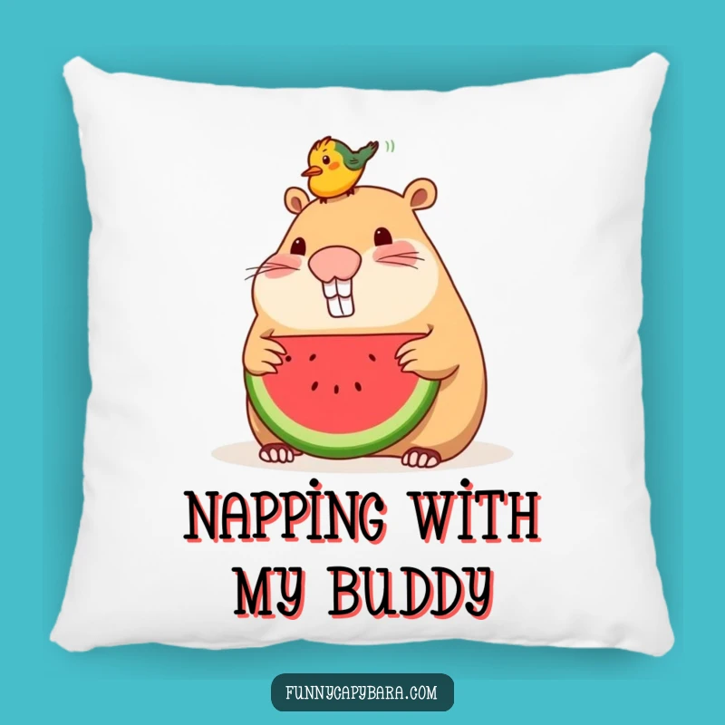 Funny Capybara Watermelon Bird Pillow: Cozy Comfort and Sweetness