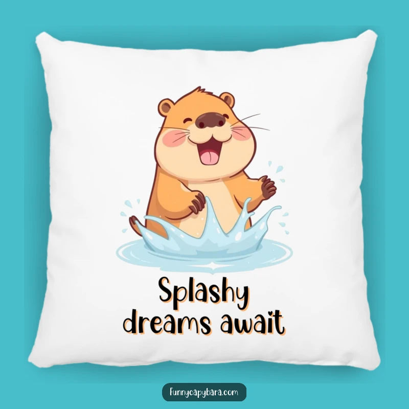 Funny Capybara Splash Pillow: Cozy Comfort with Playful Vibes