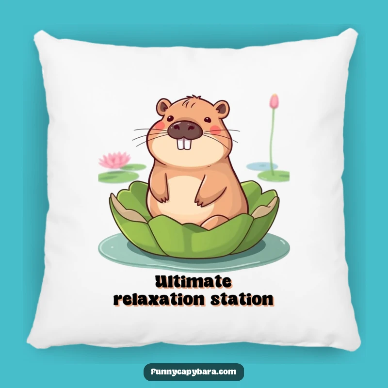 Funny Capybara Lily Pad Pillow: Cozy Comfort and Hilarious Decor