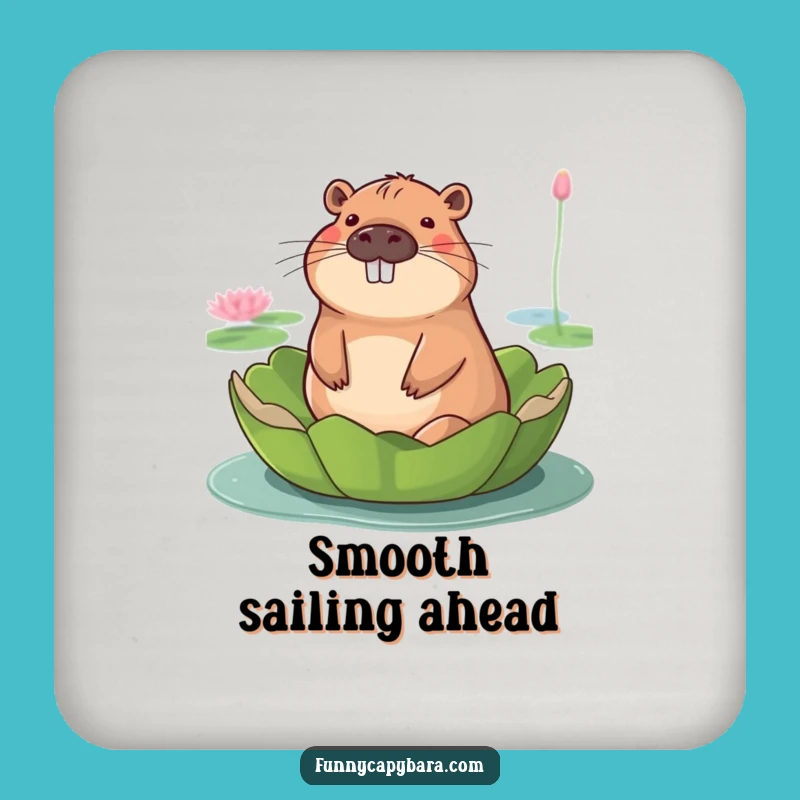 Funny Capybara Lily Pad Coaster: Protect Surfaces with Serene Style