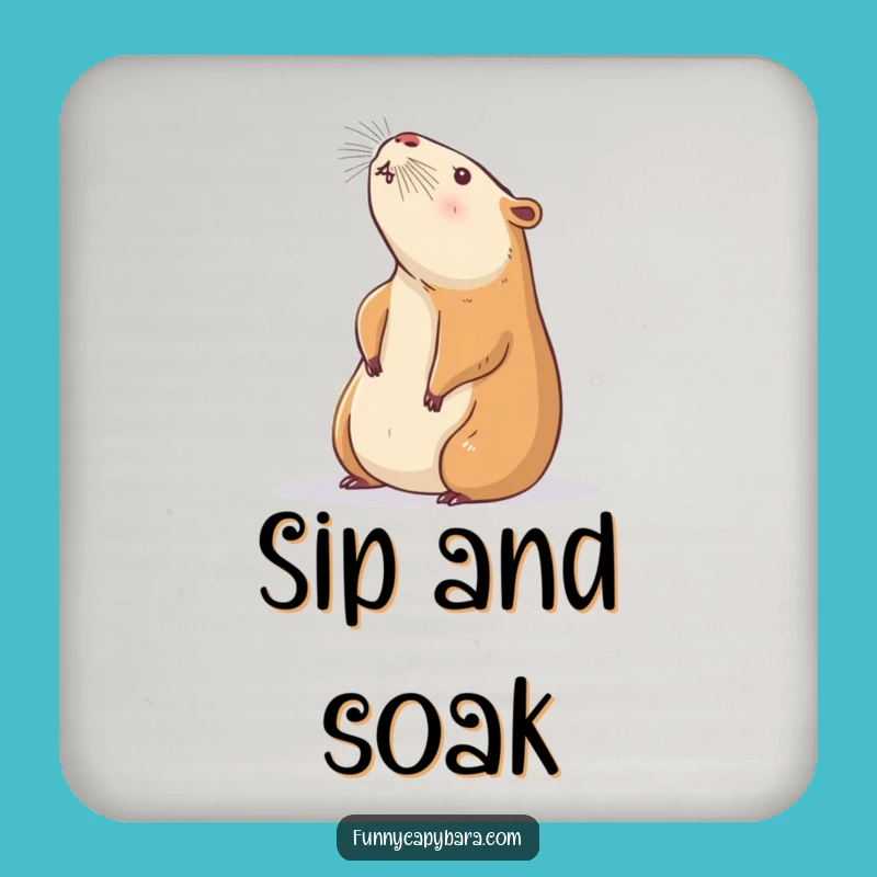Funny Capybara Zen Coasters: Protect Surfaces with Calm Art, Funny Gift Set