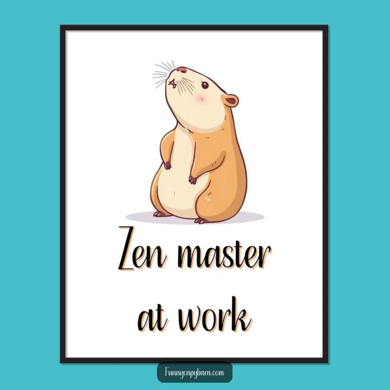 Funny Capybara Sunbeam Poster: Tranquil Wall Art, Unique Funny Gift