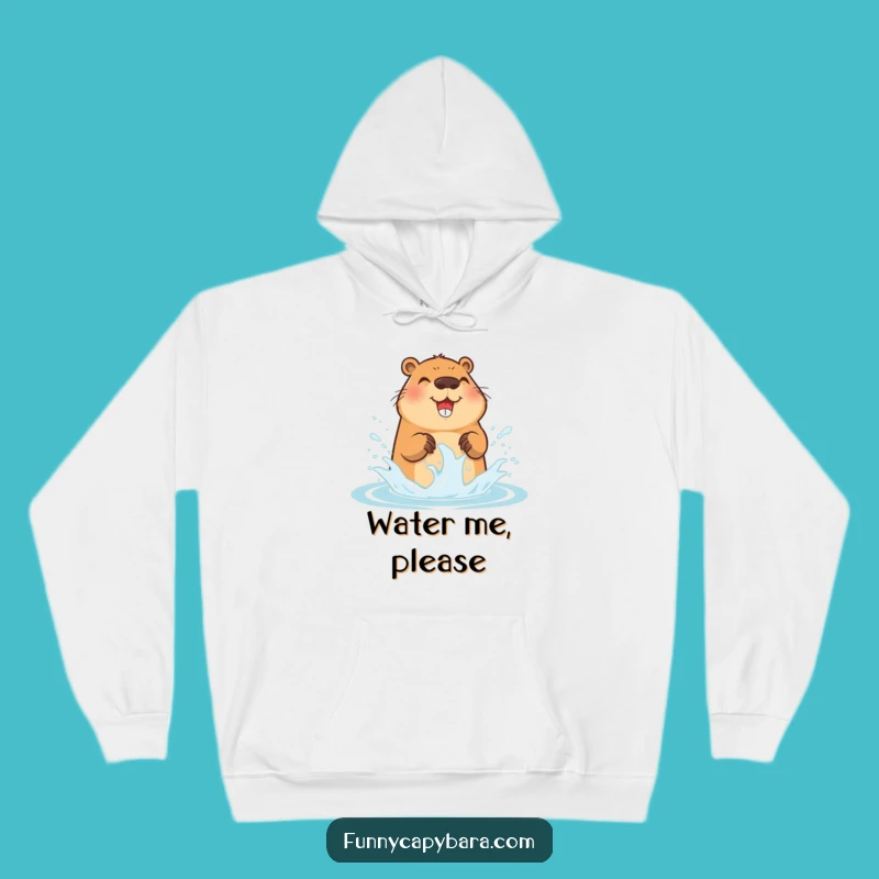 Cozy Funny Capybara Hoodie: Warm & Joyful Water Splash Design, Perfect Funny Gift