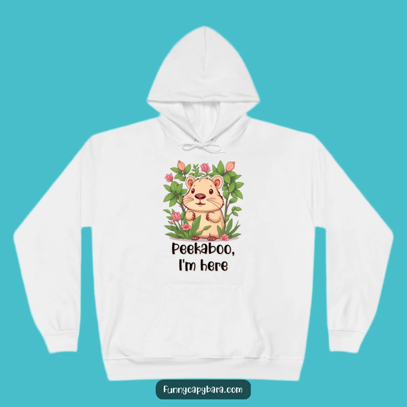 Funny Curious Capybara Foliage Hoodie: Cozy Mystery and Fun