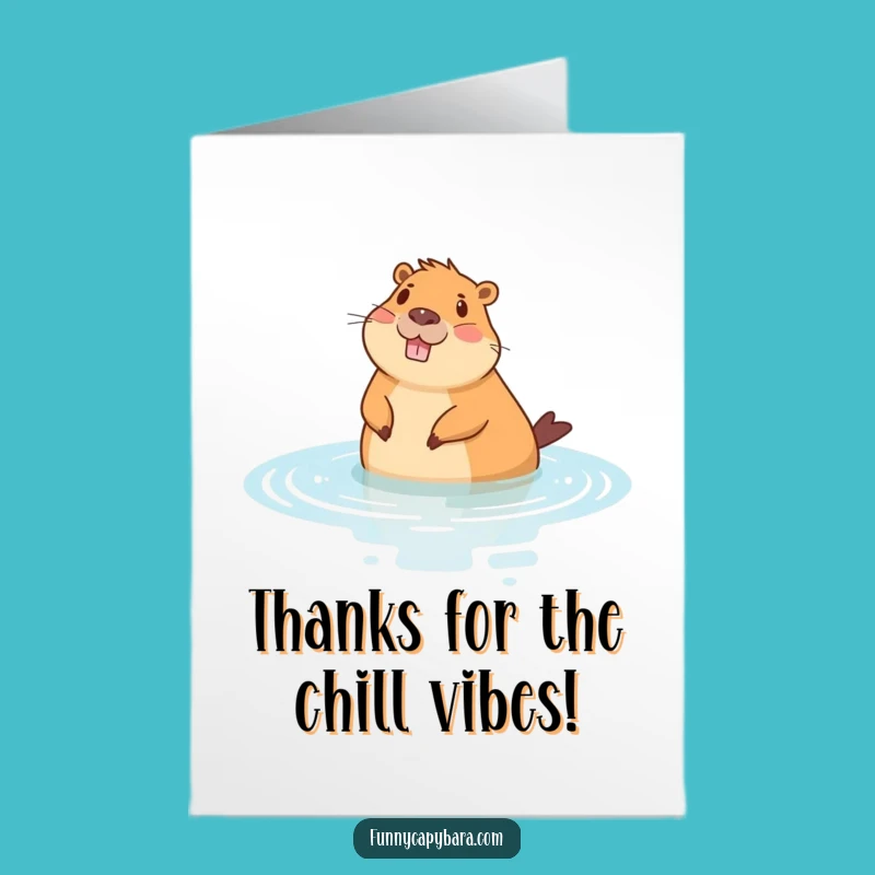 Free Printable Thank You Card: Chill Capybara Thanks - Relaxed Downloadable Gift