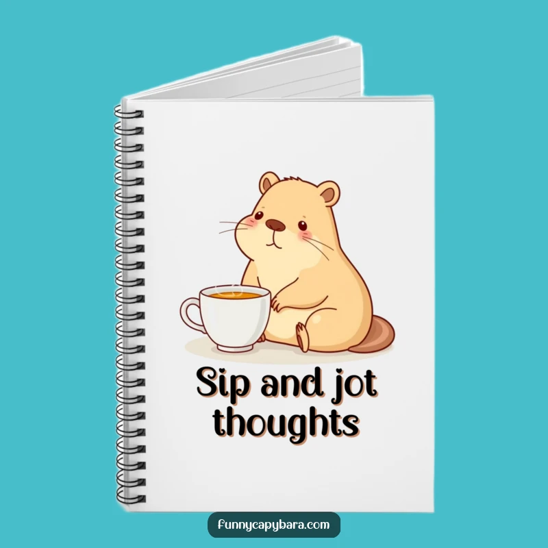 Funny Capybara Tea Notebook: Sip and Jot Down Ideas