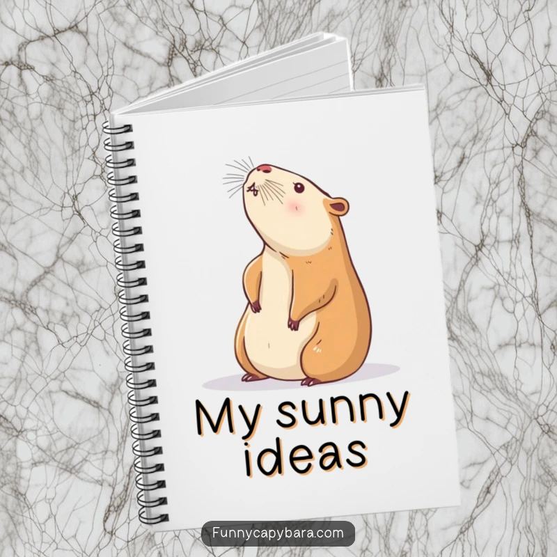 Funny Capybara Zen Notebook: Lined journal with a capybara peacefully stretching towards a sunbeam, perfect for notes and ideas.