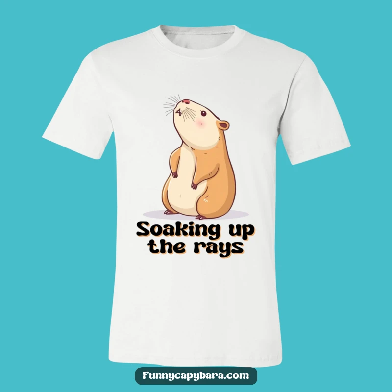 Funny Capybara Sunbeam T-Shirt: Comfy Zen Animal Tee, Ideal Funny Gift