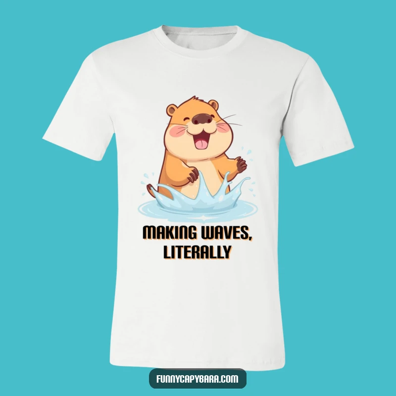 Funny Capybara Splashing T-Shirt: Wear Your Playful Joyful Spirit