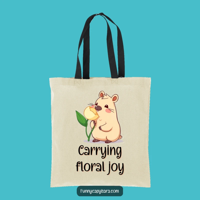 Funny Capybara Flower Tote Bag: Stylish & Cute Accessory, Perfect Funny Gift
