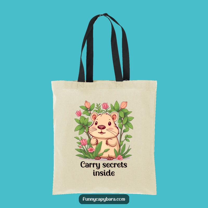 Funny Capybara Foliage Tote Bag: Carry Your Curiosity in Style