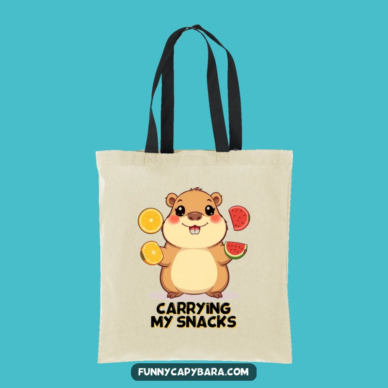 Funny Capybara Juggling Tote Bag: Skillful Carry-All for Fun Errands