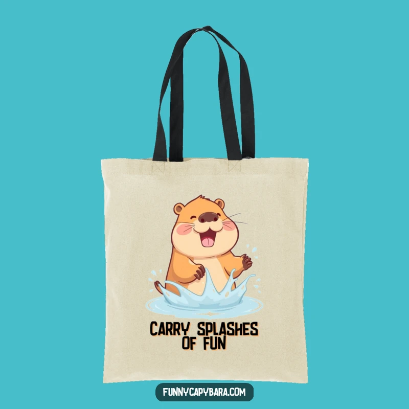 Funny Capybara Splash Tote Bag: Carry Fun Wherever You Go