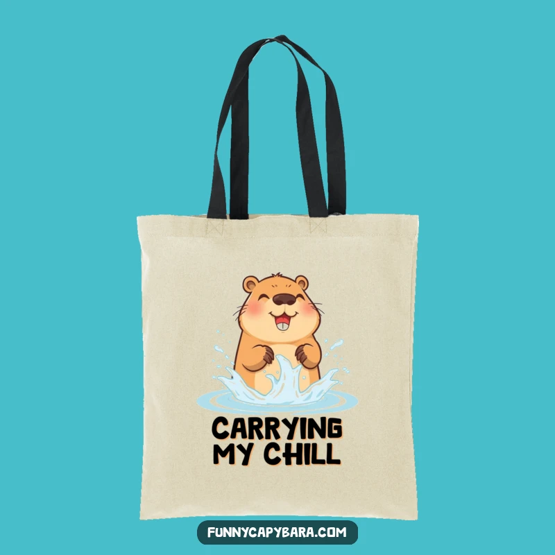 Funny Capybara Water Splash Tote Bag: Stylish & Cute Accessory, Perfect Funny Gift
